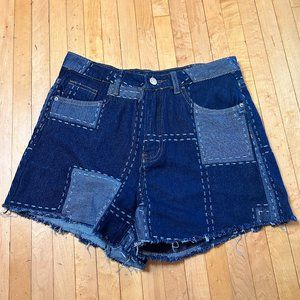 Patchwork Denim Shorts